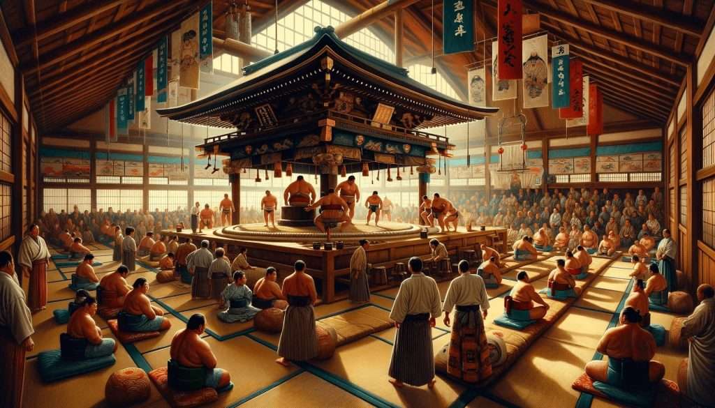 immagine artistica di una stalla di sumo